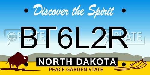 BT6L2R North Dakota License Plate