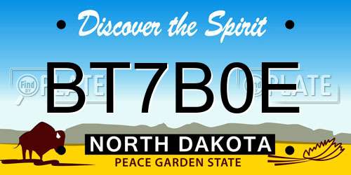 BT7B0E North Dakota License Plate