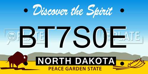 BT7S0E North Dakota License Plate