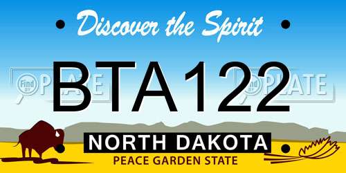 BTA122 North Dakota License Plate