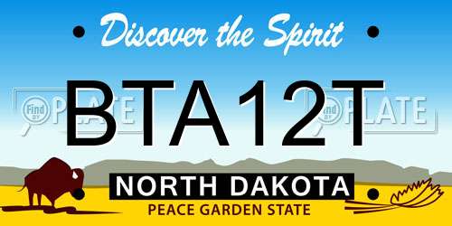BTA12T North Dakota License Plate