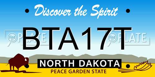 BTA17T North Dakota License Plate