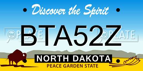 BTA52Z North Dakota License Plate
