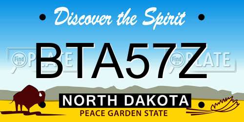 BTA57Z North Dakota License Plate