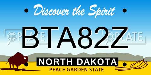 BTA82Z North Dakota License Plate