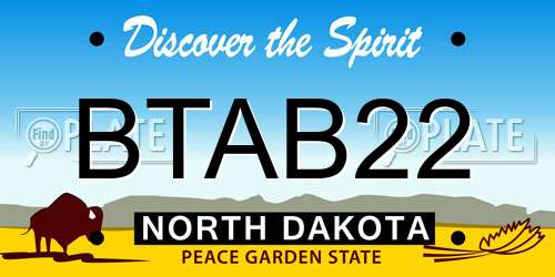 BTAB22 North Dakota License Plate