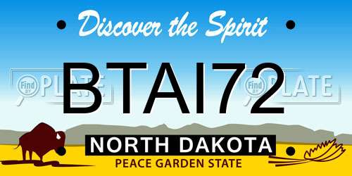 BTAI72 North Dakota License Plate