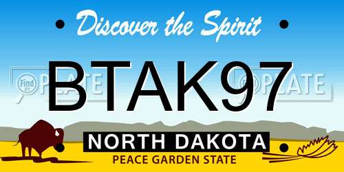 BTAK97 North Dakota License Plate