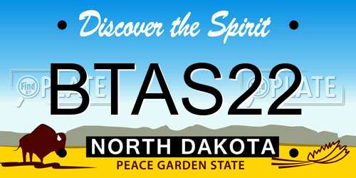 BTAS22 North Dakota License Plate