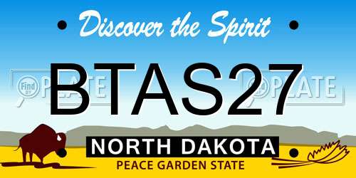 BTAS27 North Dakota License Plate