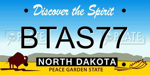 BTAS77 North Dakota License Plate