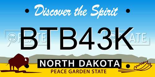 BTB43K North Dakota License Plate