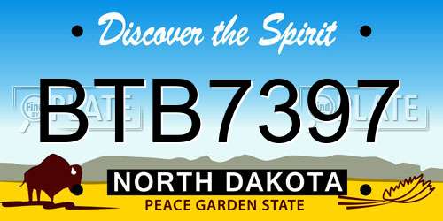 BTB7397 North Dakota License Plate