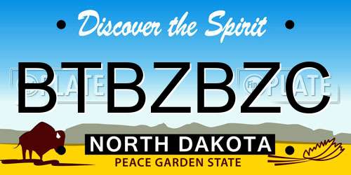 BTBZBZC North Dakota License Plate