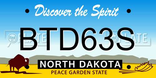 BTD63S North Dakota License Plate