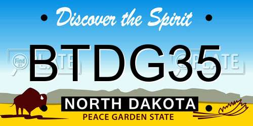 BTDG35 North Dakota License Plate