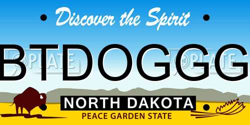 BTDOGGG North Dakota License Plate