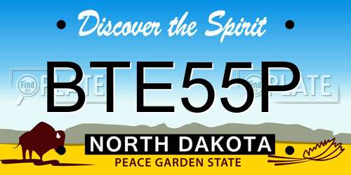 BTE55P North Dakota License Plate
