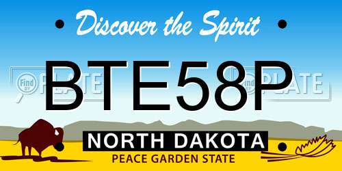 BTE58P North Dakota License Plate