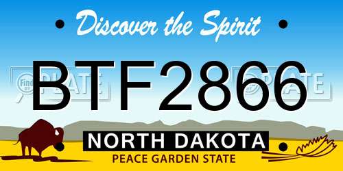 BTF2866 North Dakota License Plate