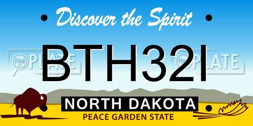 BTH32I North Dakota License Plate