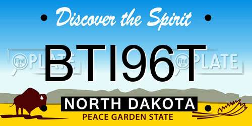 BTI96T North Dakota License Plate