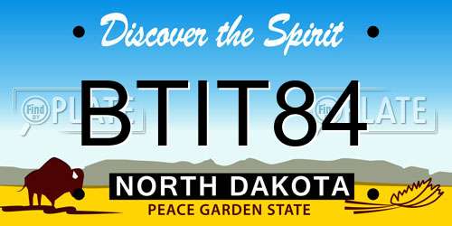 BTIT84 North Dakota License Plate