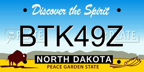 BTK49Z North Dakota License Plate