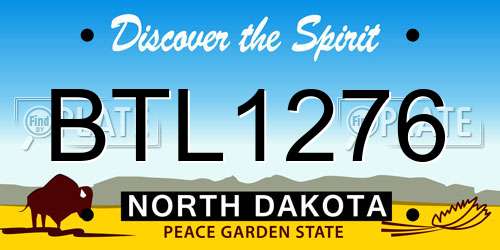 BTL1276 North Dakota License Plate