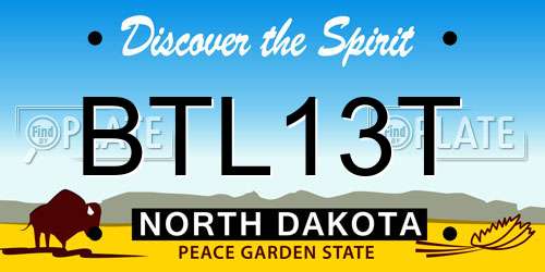 BTL13T North Dakota License Plate