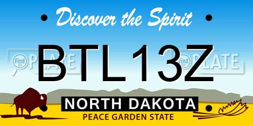 BTL13Z North Dakota License Plate
