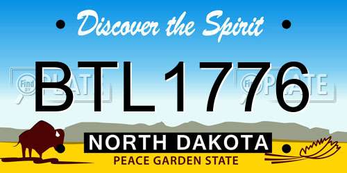 BTL1776 North Dakota License Plate