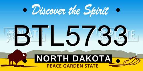 BTL5733 North Dakota License Plate