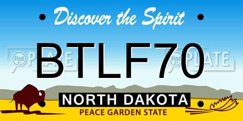 BTLF70 North Dakota License Plate