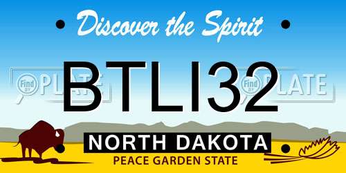 BTLI32 North Dakota License Plate