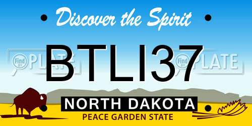 BTLI37 North Dakota License Plate