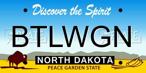 BTLWGN North Dakota License Plate