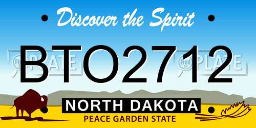 BTO2712 North Dakota License Plate
