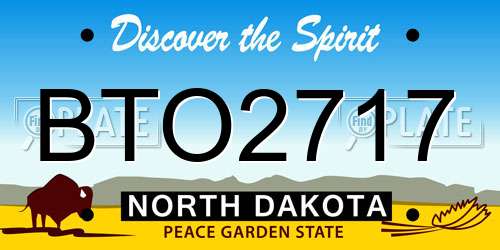 BTO2717 North Dakota License Plate