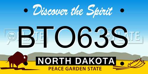 BTO63S North Dakota License Plate