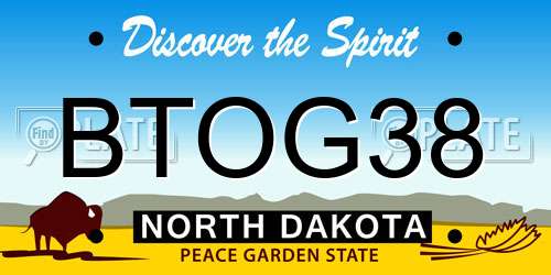 BTOG38 North Dakota License Plate
