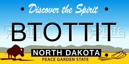BTOTTIT North Dakota License Plate