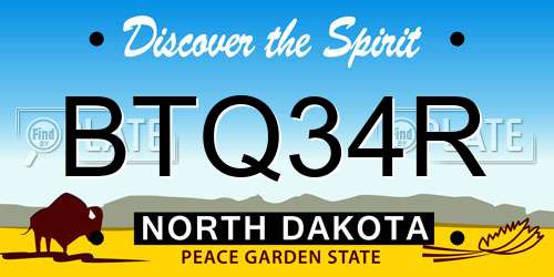 BTQ34R North Dakota License Plate