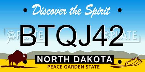 BTQJ42 North Dakota License Plate