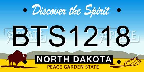 BTS1218 North Dakota License Plate