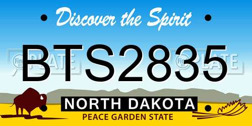 BTS2835 North Dakota License Plate