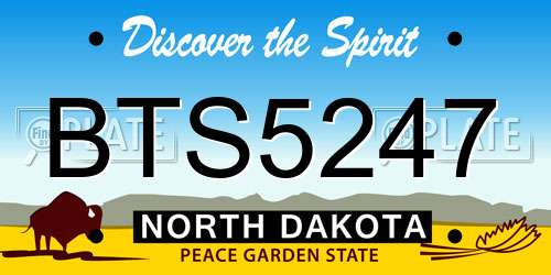 BTS5247 North Dakota License Plate