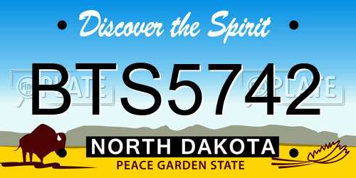 BTS5742 North Dakota License Plate