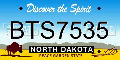 BTS7535 North Dakota License Plate