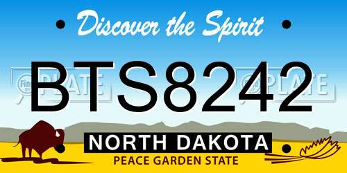 BTS8242 North Dakota License Plate